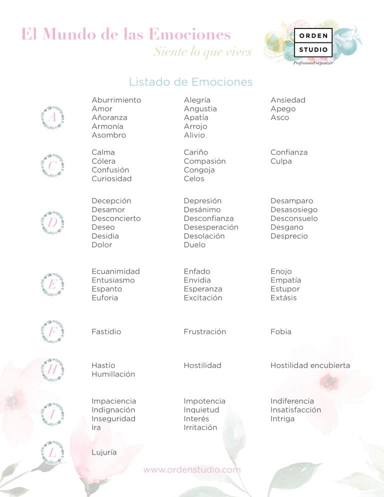 El ABC de las emociones – Orden Studio – Organización Profesional