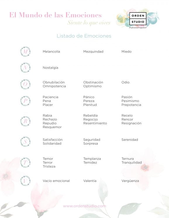 El ABC de las emociones – Orden Studio – Organización Profesional